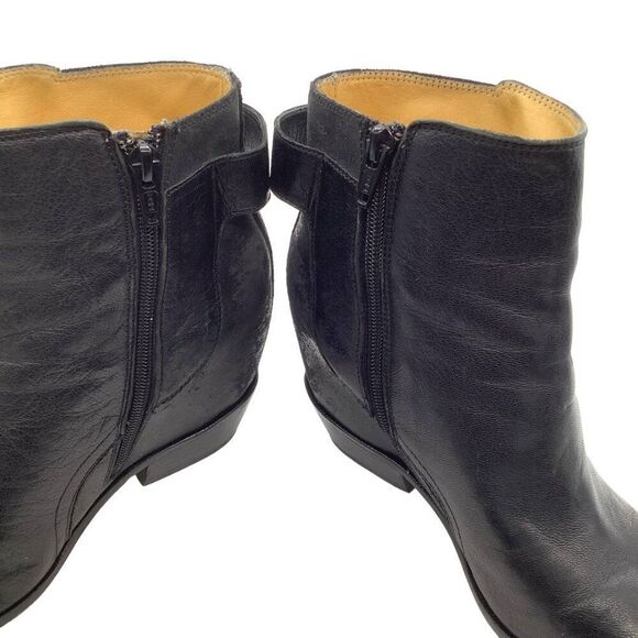 MM6 MAISON MARTIN MARGIELA 37 Hidden Wedge Leather Ankle Boot Bootie Block Heel - Picture 7 of 10